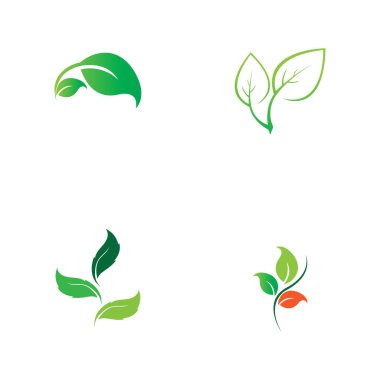 set of  leaf vector logo design, eco friendly concept