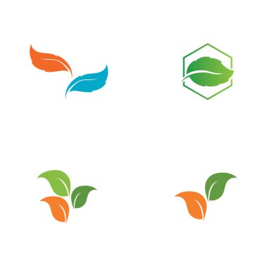 set of  leaf vector logo design, eco friendly concept