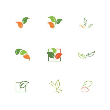 leaf logo and symbol set illustrasi design template, eco friendly concept