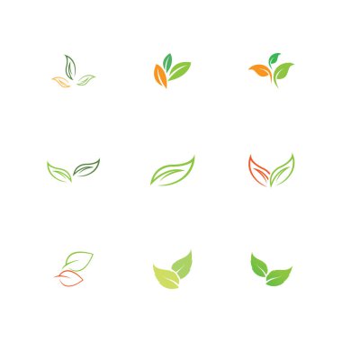 leaf logo and symbol set illustrasi design template, eco friendly concept
