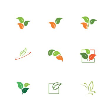 leaf logo and symbol set illustrasi design template, eco friendly concept