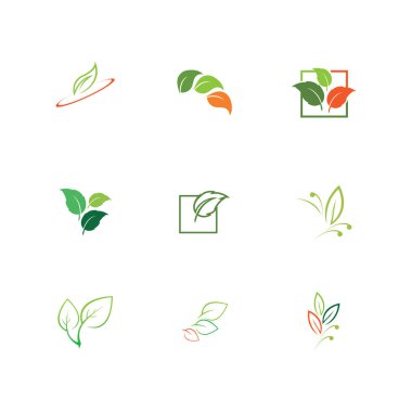 leaf logo and symbol set illustrasi design template, eco friendly concept
