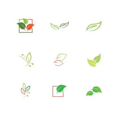 leaf logo and symbol set illustrasi design template, eco friendly concept