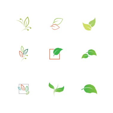 leaf logo and symbol set illustrasi design template, eco friendly concept