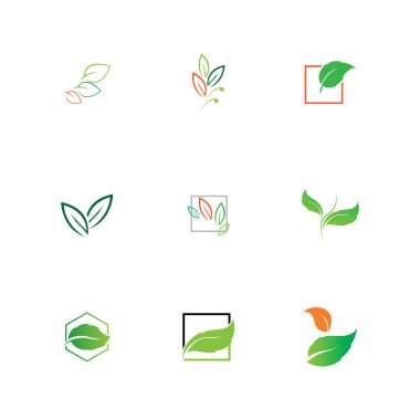 leaf logo and symbol set illustrasi design template, eco friendly concept