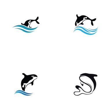 set of Orca Logo Vector Illustration On Trendy Design.
