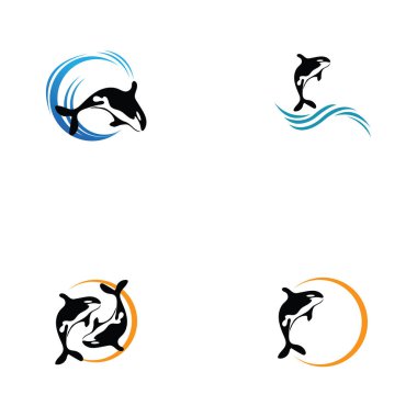 set of Orca Logo Vector Illustration On Trendy Design.