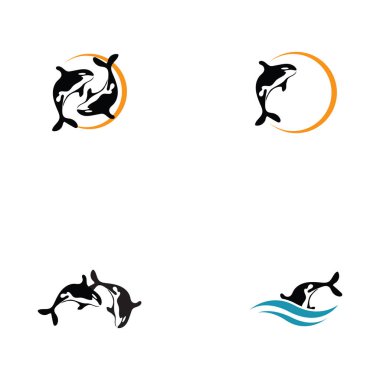 set of Orca Logo Vector Illustration On Trendy Design.