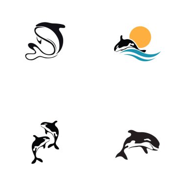 set of Orca Logo Vector Illustration On Trendy Design.