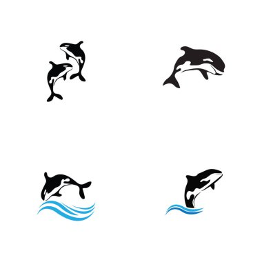 set of Orca Logo Vector Illustration On Trendy Design.