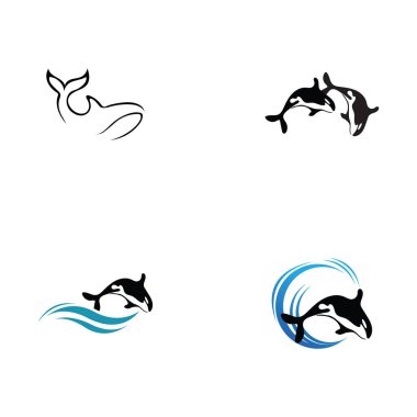 set of Orca Logo Vector Illustration On Trendy Design.