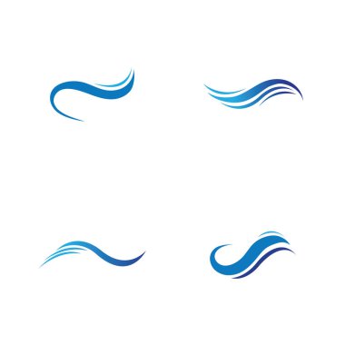 Su dalgası ikonu vektör çizim logosu kümesi