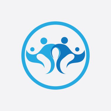 creative Family Logo Design Template on gray background- vector