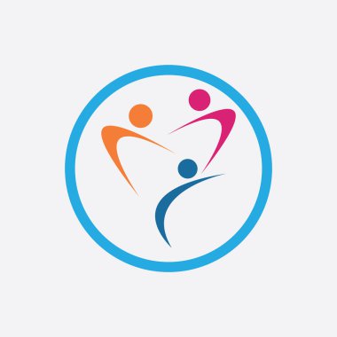 creative Family Logo Design Template on gray background- vector