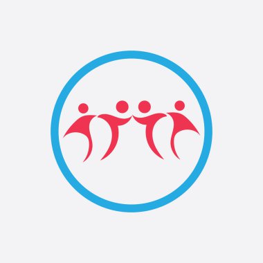 creative Family Logo Design Template on gray background- vector