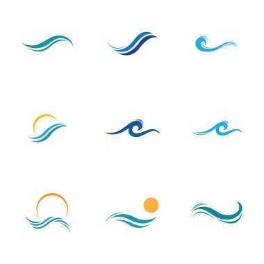 abstract Water wave icon vector illustration design logo