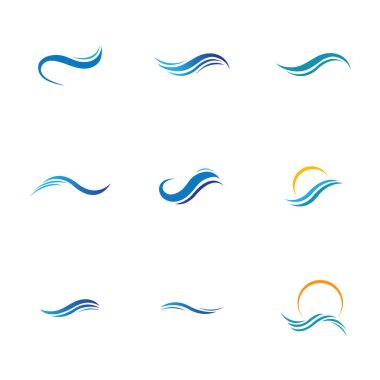abstract Water wave icon vector illustration design logo