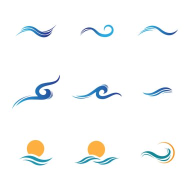 abstract Water wave icon vector illustration design logo