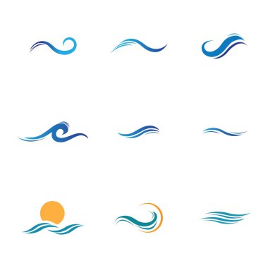 abstract Water wave icon vector illustration design logo