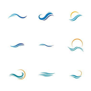 abstract Water wave icon vector illustration design logo
