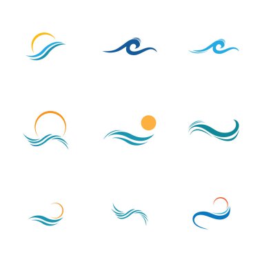abstract Water wave icon vector illustration design logo