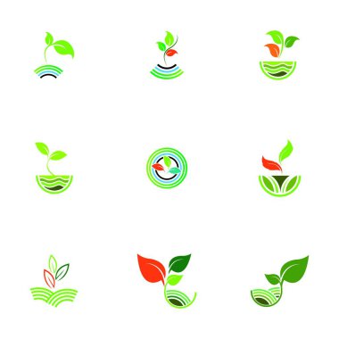 bitki çiftliği vektör logosu konsept tasarımı