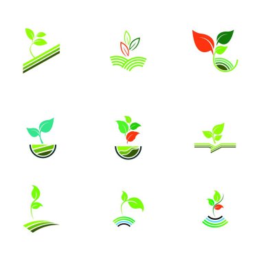 bitki çiftliği vektör logosu konsept tasarımı