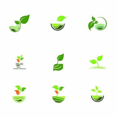 bitki çiftliği vektör logosu konsept tasarımı
