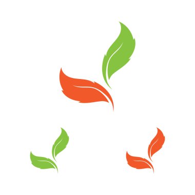 Yaprak logosu tasarımının vektör çizimi