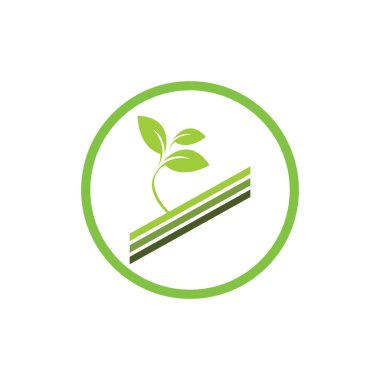 Basit tarım logoları ve yeşil bitki tohumları