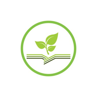 Basit tarım logoları ve yeşil bitki tohumları