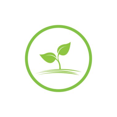 Basit tarım logoları ve yeşil bitki tohumları