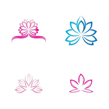 Güzellik vektörü Lotus çiçek dizayn logo şablonu