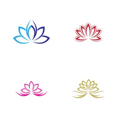 Güzellik vektörü Lotus çiçek dizayn logo şablonu