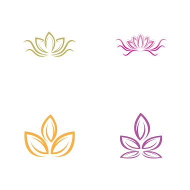 Güzellik vektörü Lotus çiçek dizayn logo şablonu