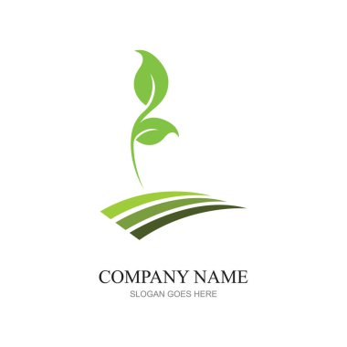 green plant farm vector logo concept