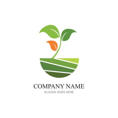 green plant farm vector logo concept