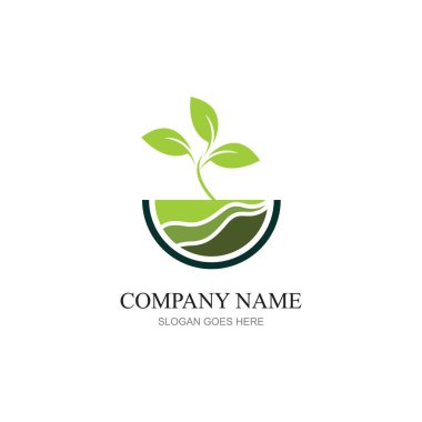 green plant farm vector logo concept