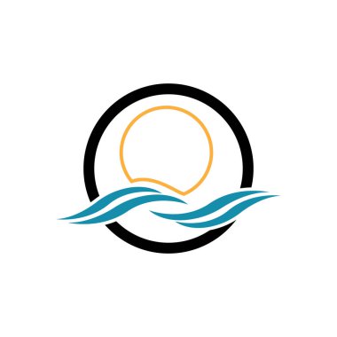 creative Water wave icon vector illustration design logo