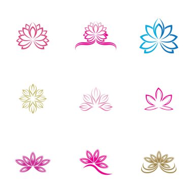 creative  Vector of  lotus flowers design logo set Template icon