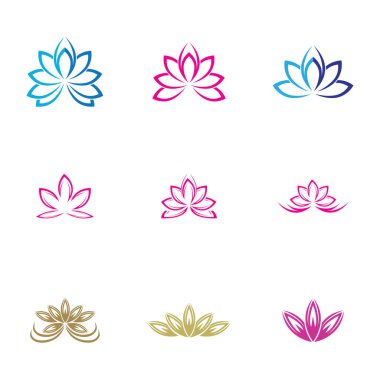 creative  Vector of  lotus flowers design logo set Template icon