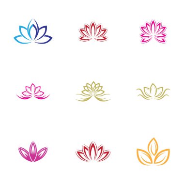 creative  Vector of  lotus flowers design logo set Template icon