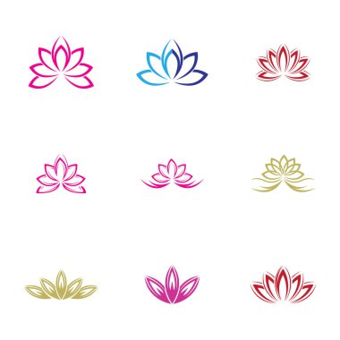creative  Vector of  lotus flowers design logo set Template icon