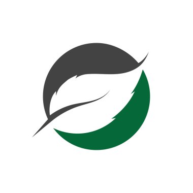 Yeşil yapraklı ekoloji doğa element ikonu logoları