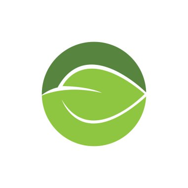 Yeşil yapraklı ekoloji doğa element ikonu logoları