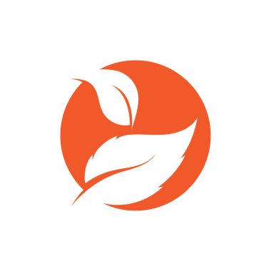 Yeşil yapraklı ekoloji doğa element ikonu logoları