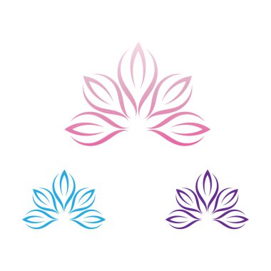 Vektör lotus çiçeği tasarım logosu ve sembol şablonu simgesi
