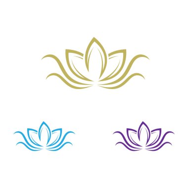 Vektör lotus çiçeği tasarım logosu ve sembol şablonu simgesi