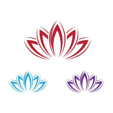 Vektör lotus çiçeği tasarım logosu ve sembol şablonu simgesi