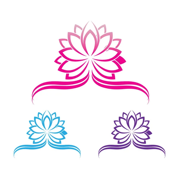 stock vector Vector lotus flowers design logo and symbol Template icon